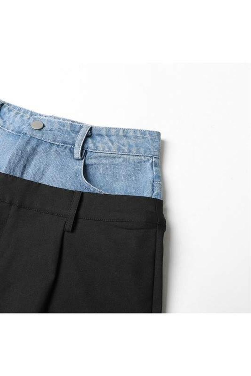 Carla Straight Denim Spliced waist