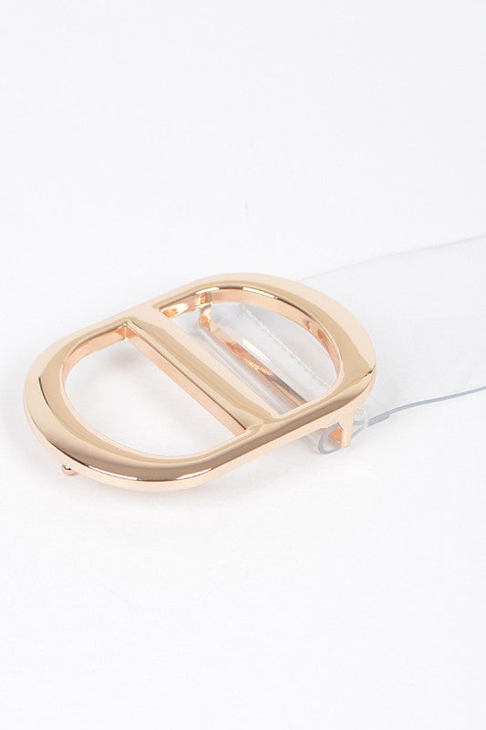 Plus Size Simple Buckle Transparent Cleared Belt