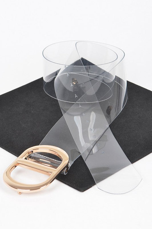 Plus Size Simple Buckle Transparent Cleared Belt