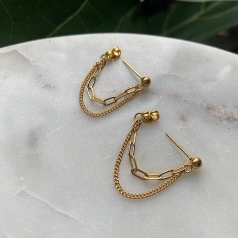 Noel Layered Chain Earrings