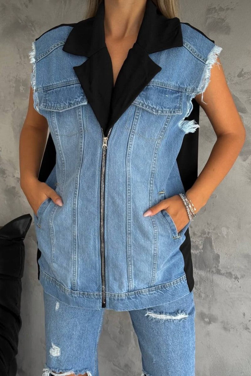Cleo Denim Zip Vest