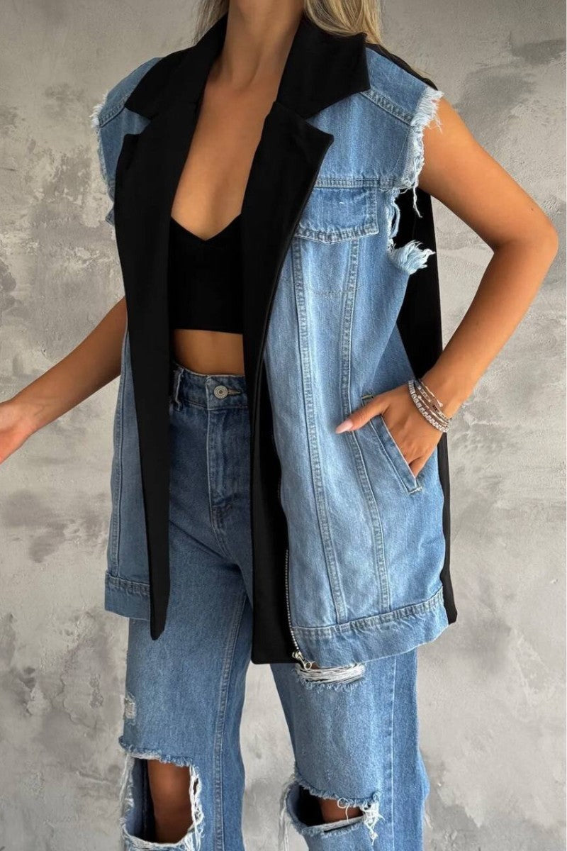 Cleo Denim Zip Vest