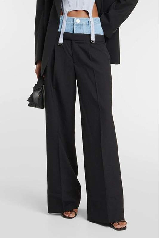 Carla Straight Denim Spliced waist