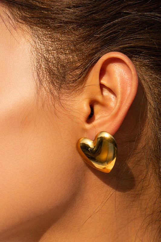 Heart 18K Waterproof Non-Tarnish Stainless Steel Studs