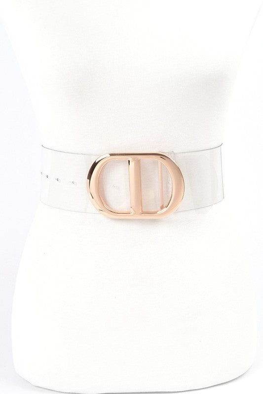 Plus Size Simple Buckle Transparent Cleared Belt