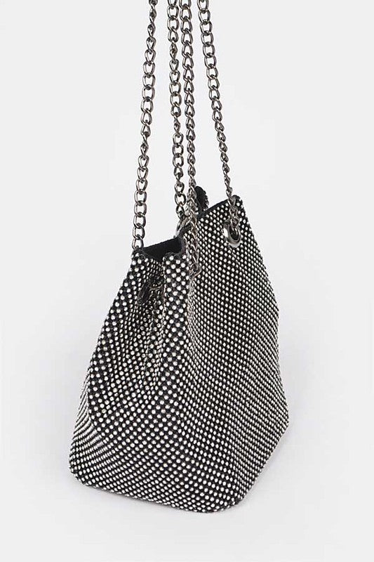 Vegas Rhinestone Mesh Convertible Swing Bag