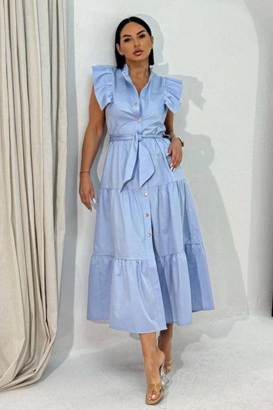 Sussan Ruffled Charm Midi Dress