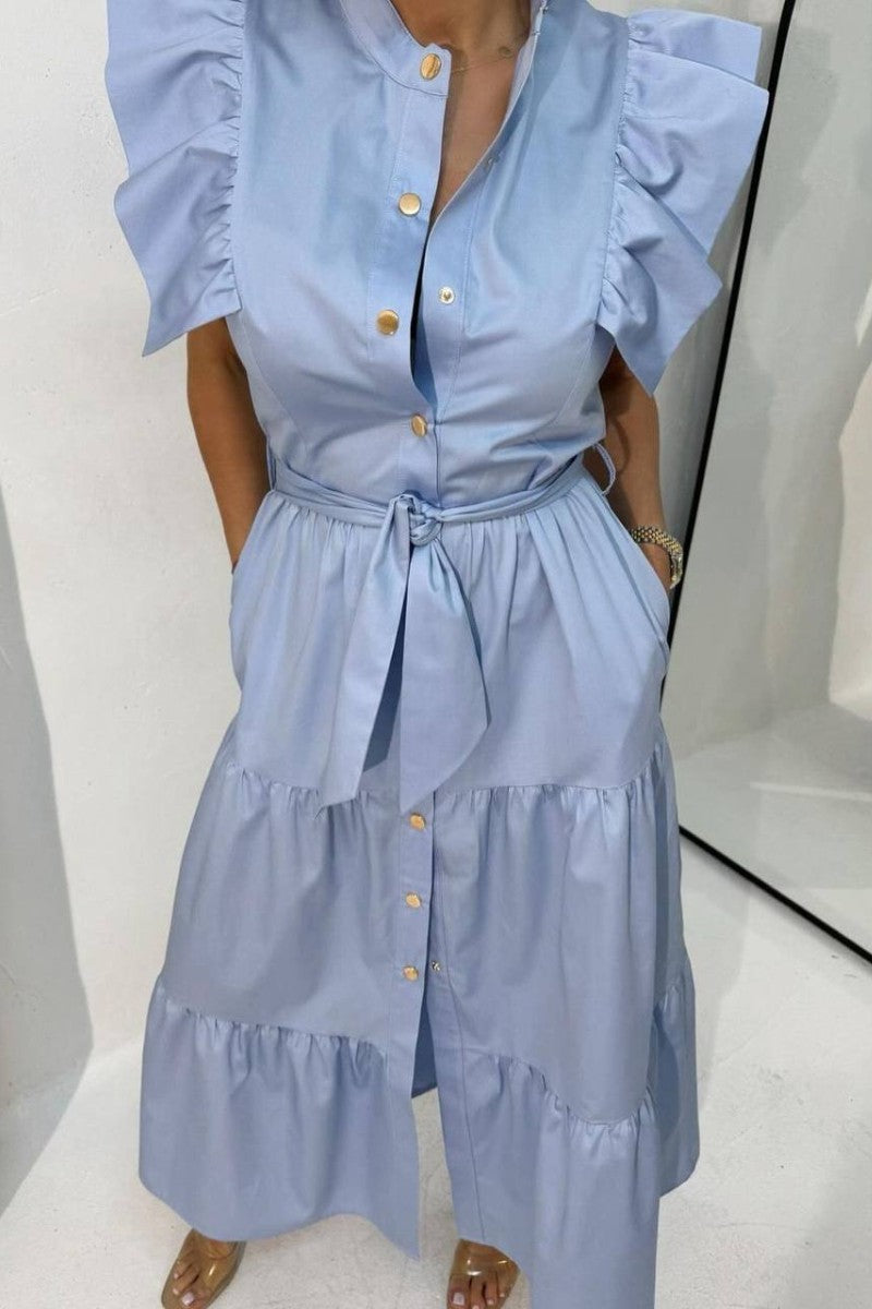 Sussan Ruffled Charm Midi Dress