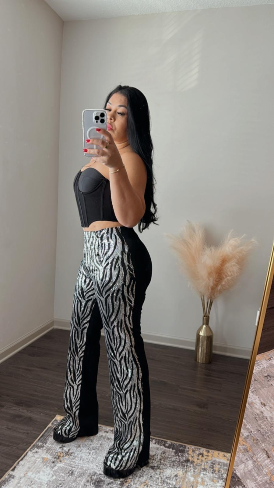 Wild Side Sequin Flared Pants